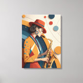 Elegant Abstract Jazz Woman Canvas Print キャンバスプリント (正面)