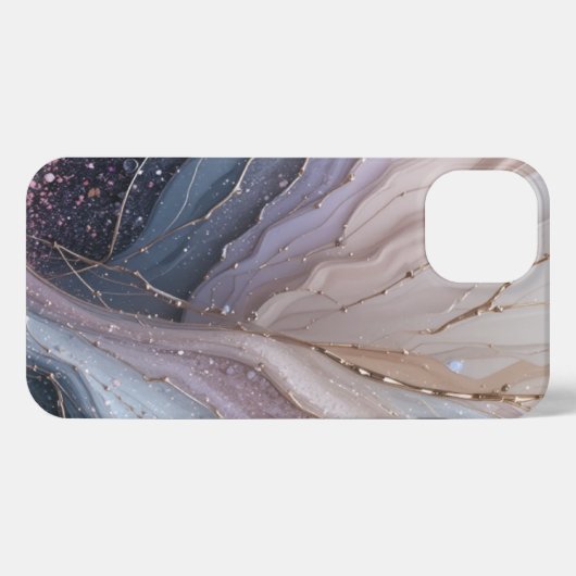  Elegant Abstract Marble Waves iPhone 13 Case iPhoneケース (裏面横)