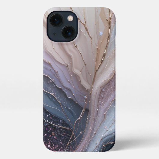  Elegant Abstract Marble Waves iPhone 13 Case iPhoneケース (裏面)