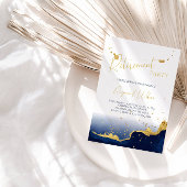 Elegant Abstract Watercolor Retirement Party  招待状