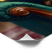 Elegant Abyssinian Cat Regal Holiday Portrait Art ポスター (コーナー)