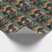Elegant Abyssinian Cat Regal Holiday Portrait Art ラッピングペーパー (角)