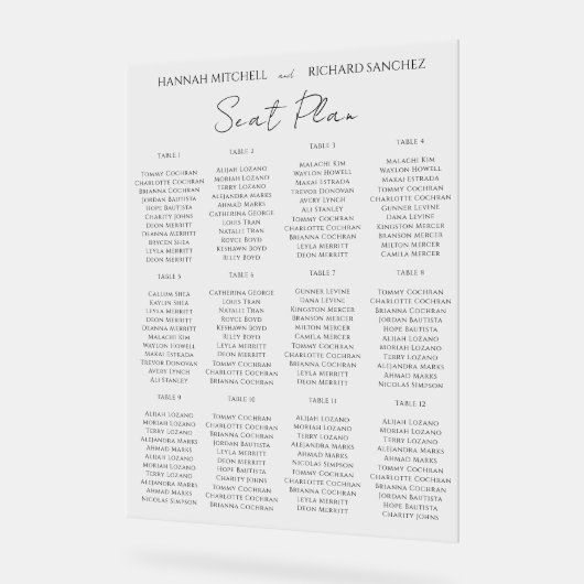 Elegant Acrylic Wedding Seating Chart アクリルサイン (傾斜)