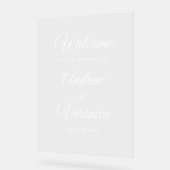 Elegant Acrylic Wedding Welcome Sign Script Names アクリルサイン (傾斜)