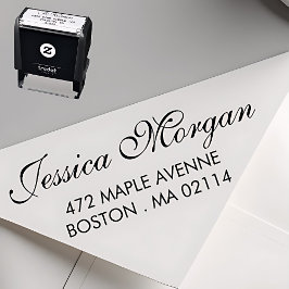 Elegant Address Stamp | Script Style セルフインキングスタンプ