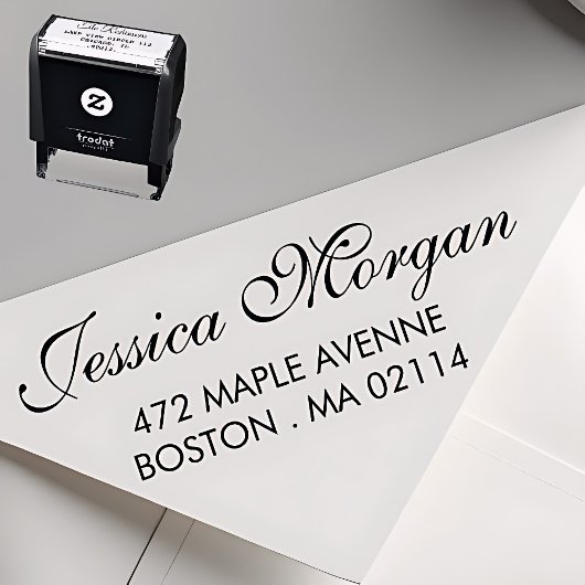 Elegant Address Stamp | Script Style セルフインキングスタンプ