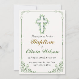 Elegant Adult Baptism Invitation 招待状