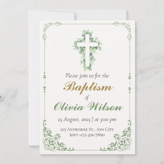 Elegant Adult Baptism Invitation 招待状