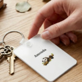 Elegant Aesthetic Panda Gift – Simple Minimal Cute キーホルダー