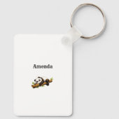 Elegant Aesthetic Panda Gift – Simple Minimal Cute キーホルダー (裏面)