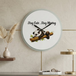 Elegant Aesthetic Panda Gift – Simple Minimal Cute ラージ壁時計