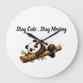 Elegant Aesthetic Panda Gift – Simple Minimal Cute ラージ壁時計 (正面)