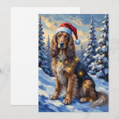Elegant Afghan Hound Winter Wonderland Christmas シーズンカード (正面/裏面)