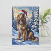 Elegant Afghan Hound Winter Wonderland Christmas シーズンカード (スタンド正面)