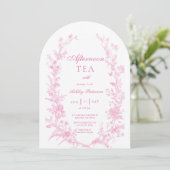 Elegant Afternoon Tea Party Girl Baby Shower 招待状 (スタンド正面)