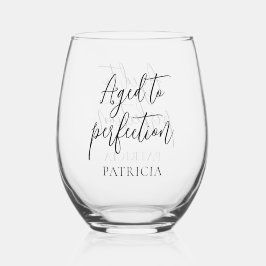 Elegant Aged to Perfection 60th Birthday Party ステムなしワイングラス