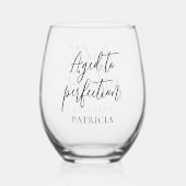 Elegant Aged to Perfection 60th Birthday Party ステムなしワイングラス (裏面)