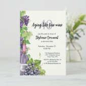 Elegant Aging Like Fine Wine 40th Birthday Party 招待状 (スタンド正面)