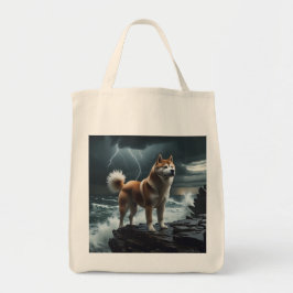Elegant Akita Grocery Tote トートバッグ