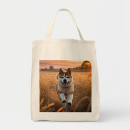 Elegant Akita Grocery Tote トートバッグ