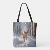 Elegant Akita Shoulder Tote トートバッグ (裏面)