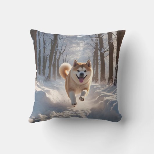 Elegant Akita Throw Pillow クッション (裏面)