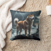 Elegant Akita Throw Pillow クッション (ブランケット)