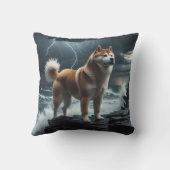 Elegant Akita Throw Pillow クッション (裏面)