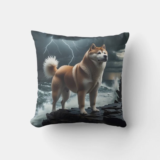 Elegant Akita Throw Pillow クッション (正面)