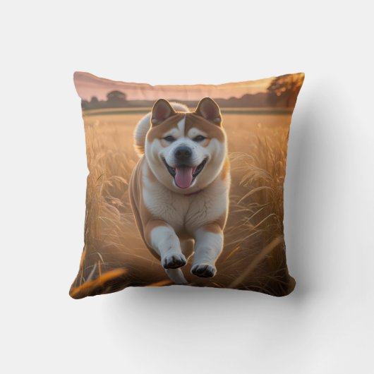 Elegant Akita Throw Pillow クッション (裏面)