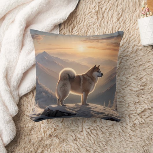 Elegant Akita Throw Pillow クッション (ブランケット)