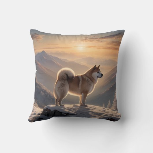 Elegant Akita Throw Pillow クッション (裏面)