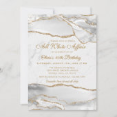 Elegant All White Affair Birthday Party 招待状 (正面)