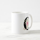 Elegant Alphabet Coffee Cup with Pink Rose Design コーヒーマグカップ (正面右)