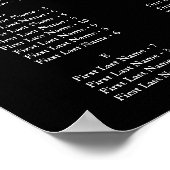 Elegant Alphabetical Wedding Seating Chart ポスター (角)