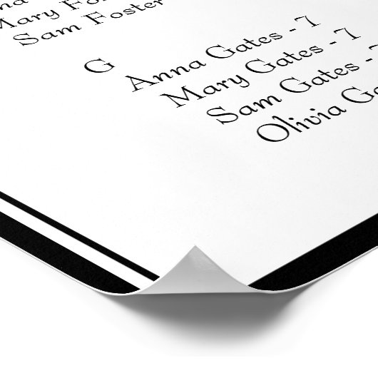 Elegant Alphabetical Wedding Seating Chart ポスター (角)