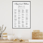 Elegant Alphabetical Wedding Seating Chart ポスター (キッチン)