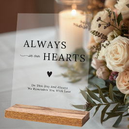 Elegant Always In Our Hearts Wedding Memorial アクリルサイン