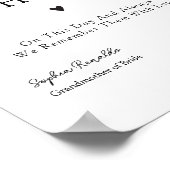 Elegant Always In Our Hearts Wedding Memorial Sign ポスター (角)