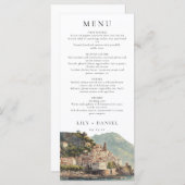 Elegant Amalfi Italian Watercolor Wedding メニュー (正面/裏面)