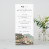 Elegant Amalfi Italian Watercolor Wedding メニュー (スタンド正面)