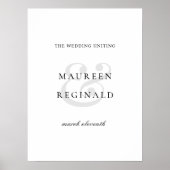 Elegant Ampersand Minimal Modern Wedding ポスター (正面)
