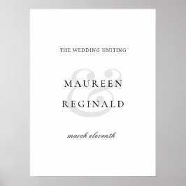 Elegant Ampersand Minimal Modern Wedding ポスター