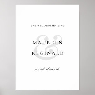 Elegant Ampersand Minimal Modern Wedding ポスター