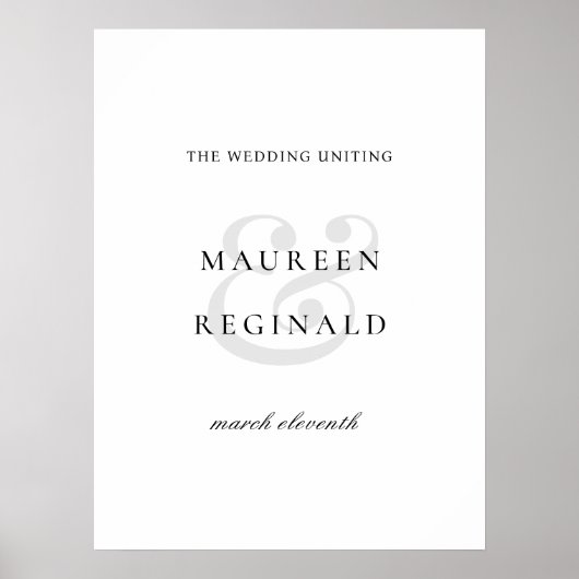 Elegant Ampersand Minimal Modern Wedding ポスター (正面)