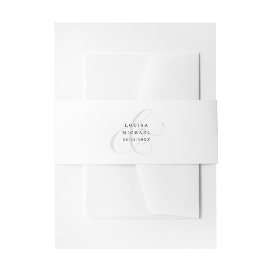 Elegant Ampersand Wedding Classic Round Sticker 招待状ベリーバンド (正面例)