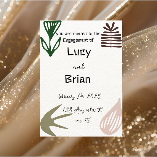 Elegant and artistic wedding invitation 招待状