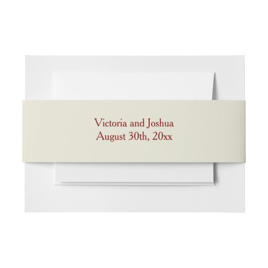 Elegant and Basic beige burgundy 招待状ベリーバンド (正面例)