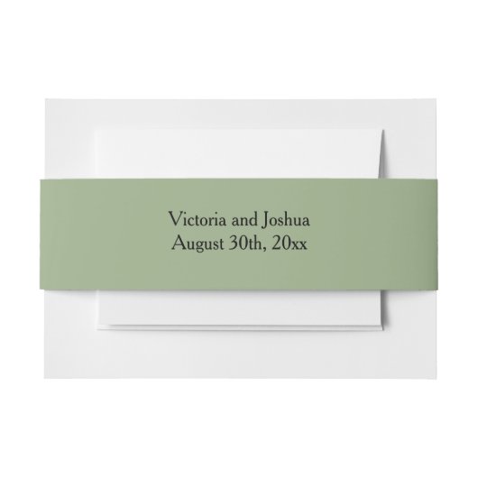 Elegant and Basic Sage Green 招待状ベリーバンド (正面例)