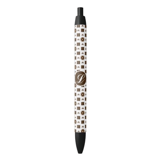 Elegant and Classic Pattern Design Black Ink Pen 黒ボールペン (正面縦)